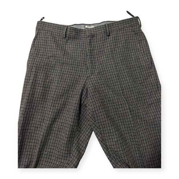 Miu Miu Wool Cashmere Check plaid Cropped Pants Gray Straight Leg IT 44 (US 8) - Picture 6 of 12